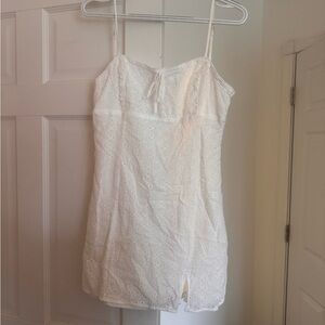 All in Favor White Eyelet Mini Dress